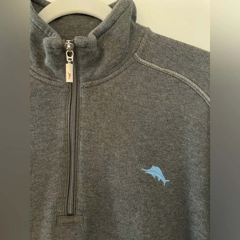 Tommy Bahama Half-Zip Sweater, Sweatshirt, Gray, L